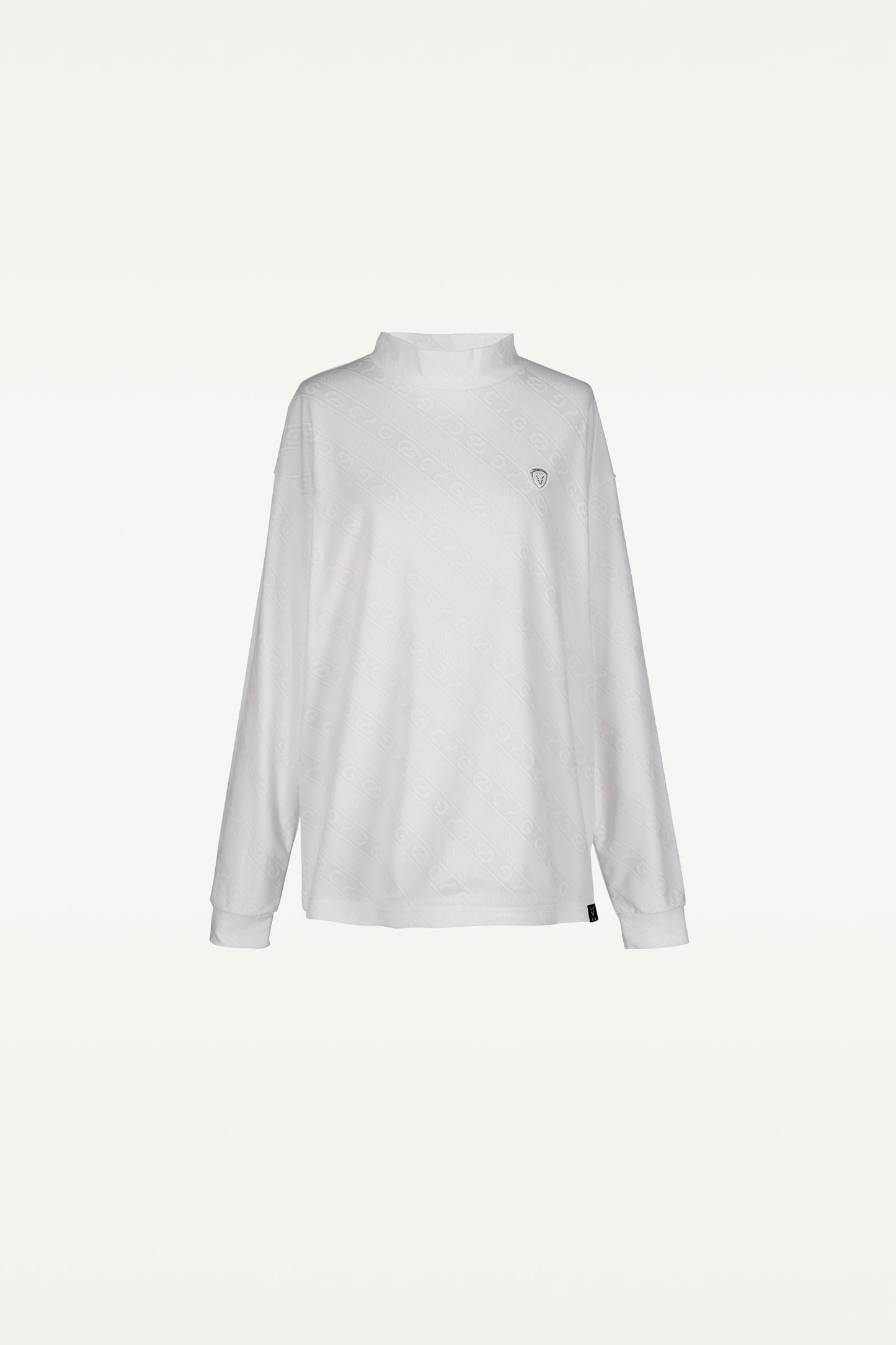 ロゴジャガード柄モックネックLS