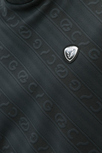 ロゴジャガード柄モックネックLS