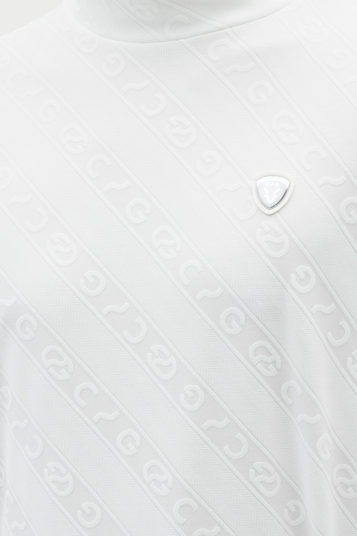 ロゴジャガード柄モックネックLS