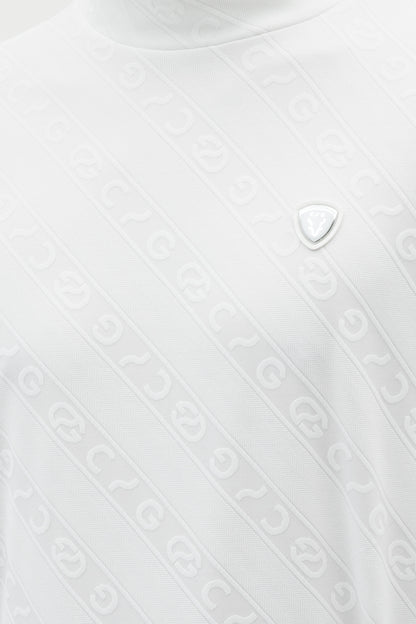 ロゴジャガード柄モックネックLS